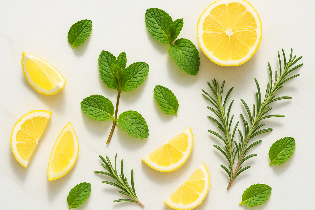 Rosemary, Peppermint and Lemon.